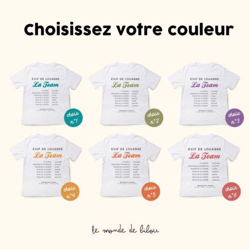 T-shirt enterrement vie jeune fille prénom team