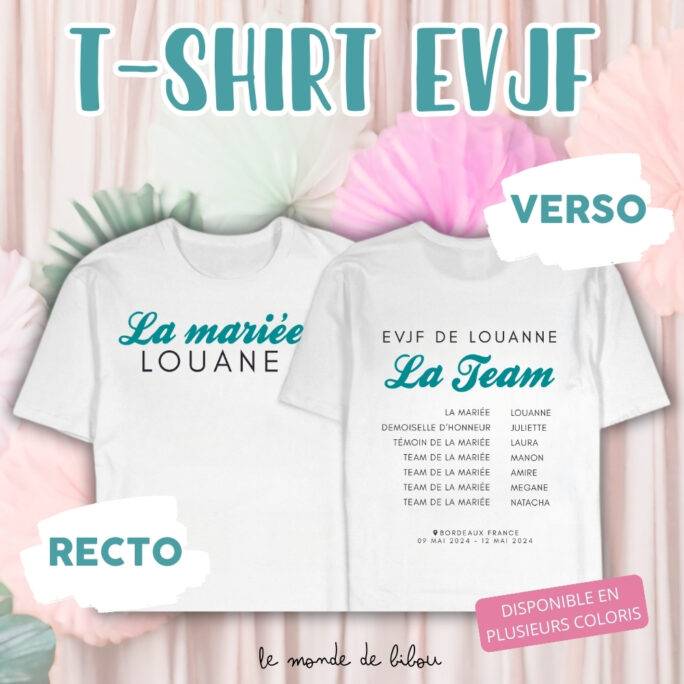 T-shirt enterrement vie jeune fille prénom team