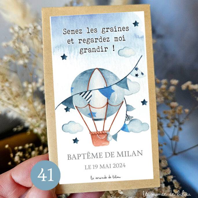 Sachet de graines à planter personnalisé