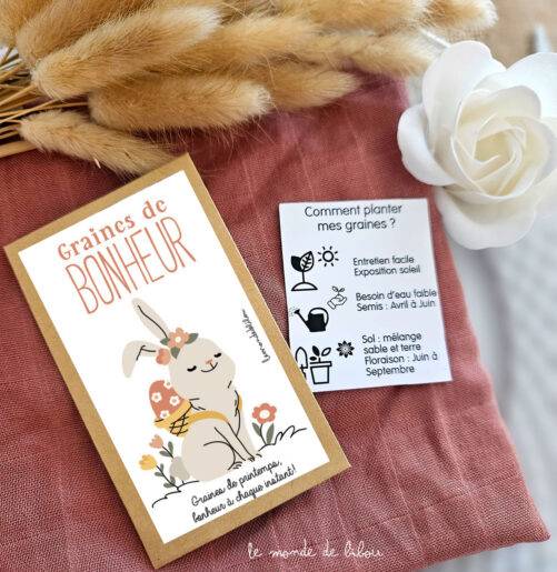 Sachet graines à planter personnalisé Pâques