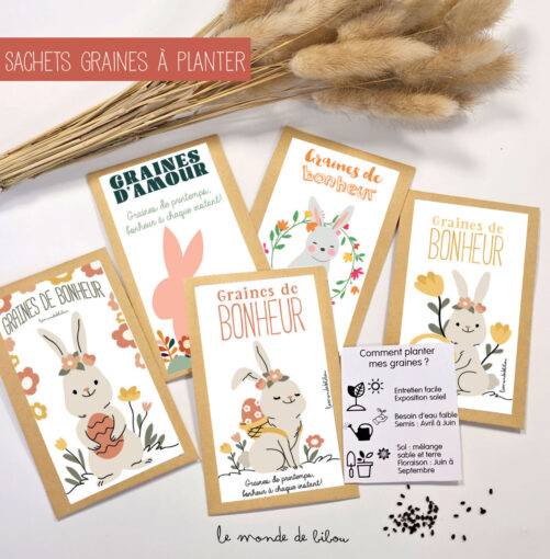 Sachet graines à planter personnalisé Pâques