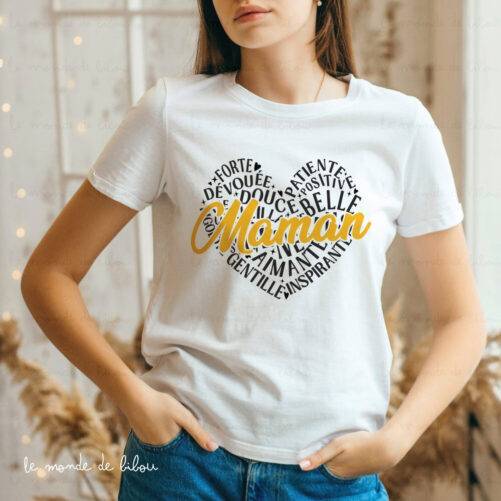 T-shirt Maman d'amour cœur