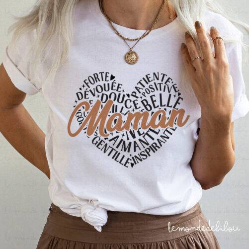 T-shirt Maman d'amour cœur