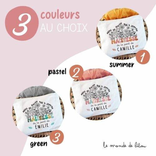 Trousse personnalisée cadeau maîtresse prénom