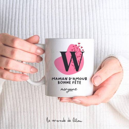 Mug personnalisé initiale bohème