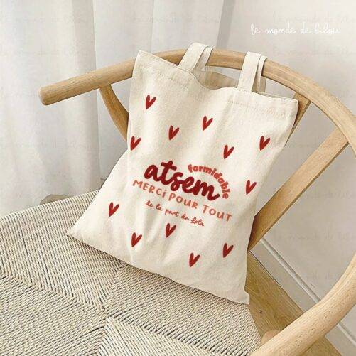 Sac Tote bag personnalisé motif cœur