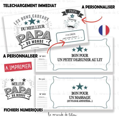 Chéquier Papa numérique à imprimer