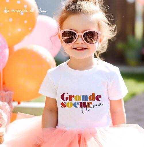 T-Shirt Grande Sœur ou Grand Frère personnalisé