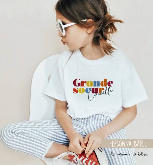 T-Shirt Grande Sœur ou Grand Frère personnalisé