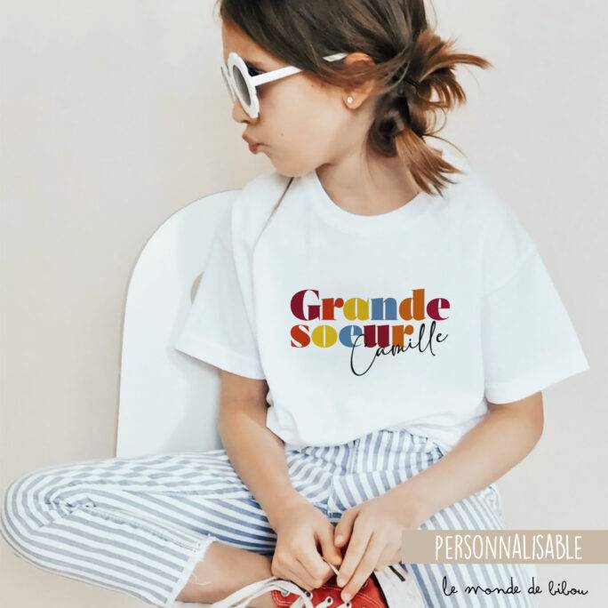 T-Shirt Grande Sœur ou Grand Frère personnalisé