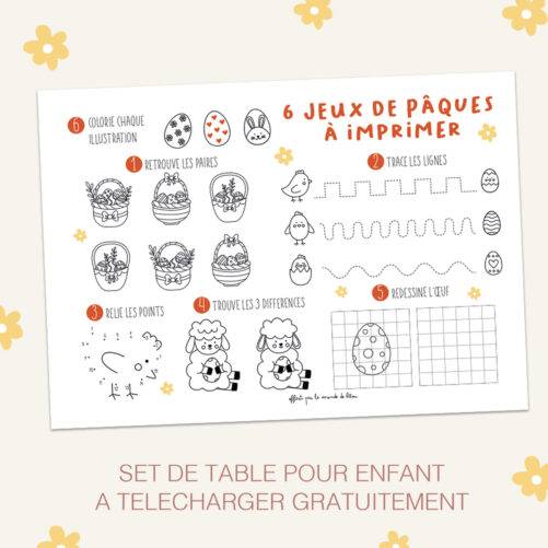 Set de table de Pâques à imprimer – 6 jeux pour enfants