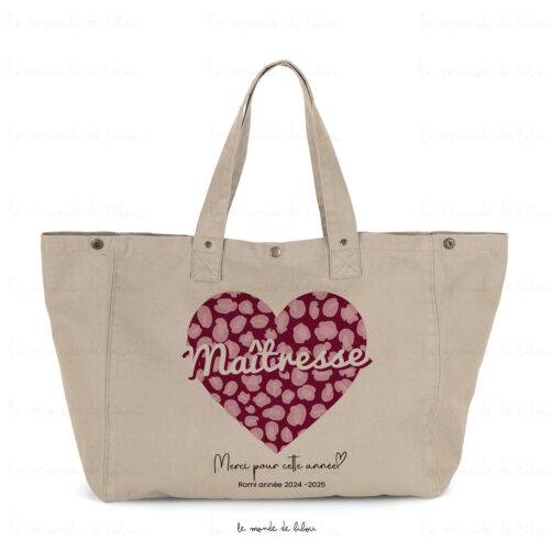 Cabas sac maîtresse personnalisée